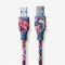 Colorful Paisley Printed Usb Cable With Aggressive Digital Illustration Style