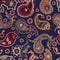 Colorful Paisley seamless pattern. Original decorative backdrop