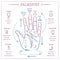 Colorful palmistry design