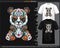 Colorful panda baby mandala arts isolated on black and white t shirt