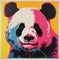 Colorful Panda Bear: A Vibrant Andy Warhol Silkscreen Print