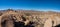 Colorful panorama of boulders desert scenery mountains at sunset in Yucca Valley California near Joshua Tree National Park