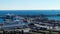 Colorful panorama of the port of Barcelona, views from Montjuic