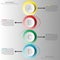 Colorful paper circle 3d with four topics in vertical view for website presentation cover poster design infographic