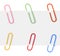 Colorful paper clip isolated