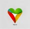 Colorful paper heart modern template