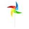 Colorful paper pinwheel icon