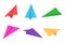 Colorful paper plane or origami airplane icon set