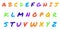 colorful paper small alphabet letters a to z fonts.