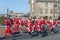 Colorful parade of costumed runners