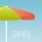 Colorful parasol. Relax on the beach. Vector illustration, flat design