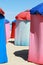 Colorful parasols on beach