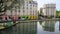 Colorful parisian building at the Saint-Martin canal, Paris