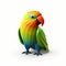 Colorful Parrot Animation: Isometric 3d Logo With Cute Minimalist Design
