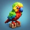 Colorful Parrot Animation: Voxel Art Meets Minecraft Pixel Art