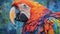 Colorful Parrot Art: Paper Collage And Batik Textile Painting
