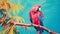 Colorful Parrot On Branch: Photorealistic Surrealism With Rtx On