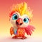 Colorful Parrot Cartoon With Vibrant Energy Explosions