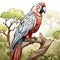 Colorful Parrot In The Forest: Detailed Character Design With High-contrast Shading