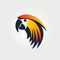 Colorful Parrot Logo Design: Dark Orange, Light Black, Abstract Minimalism