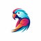 Colorful Parrot Logo Design Template With Finch Illustration