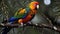 A colorful parrot perched on a branch its feathers a dazzling display created with Generative AI