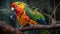 A colorful parrot perched on a branch its feathers a dazzling display created with Generative AI