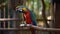 A colorful parrot perched on a swing chirping away created with Generative AI