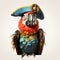 Colorful Parrot In Pirate Hat: A Quirky And Dignified Trampoline Pirate Parrot