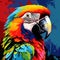 Colorful Parrot Pop Art Canvas Painting