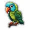 Colorful Parrot Sticker - Cute Cartoon Style