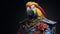 Colorful Parrot In Twilight-inspired Costume: A Hyper-detailed Portrait