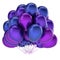 Colorful party balloons bunch purple blue. birthday decoration