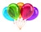 Colorful party balloons five party balloon bunch decoration