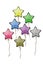 Colorful party star shape balloons isolated on white