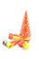 Colorful partyhats and party whistles