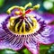 Colorful passion fruit flower isolated on white background.