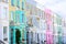 Colorful pastel houses of Notting Hill, London, England