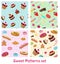 Colorful Pastry And Confectionery Patterns Set