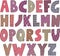 Colorful patchwork font