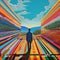 Colorful Path: A Captivating Op Art Illusion Painting