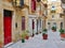 Colorful patio in Valletta