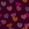 Colorful Pattern fill in the heart shape with stripe ,polka dots in hand painting brush for valentines,design for fashion,fabric,