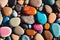 Colorful pattern of small pebbles creates a beautiful effect