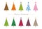 Colorful patterned Christmas trees greeting card