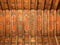 Colorful patterns on ceiling of historical mansion in Andalusian house