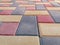 Colorful pavement close up, has just been installed