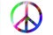 Colorful peace symbol on white background