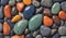 Colorful pebble or beach stones wallpaper background