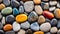 Colorful pebble or beach stones wallpaper background